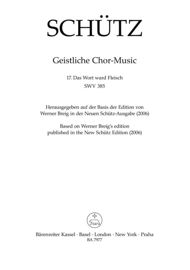Das Wort Ward Fleisch Swv 385